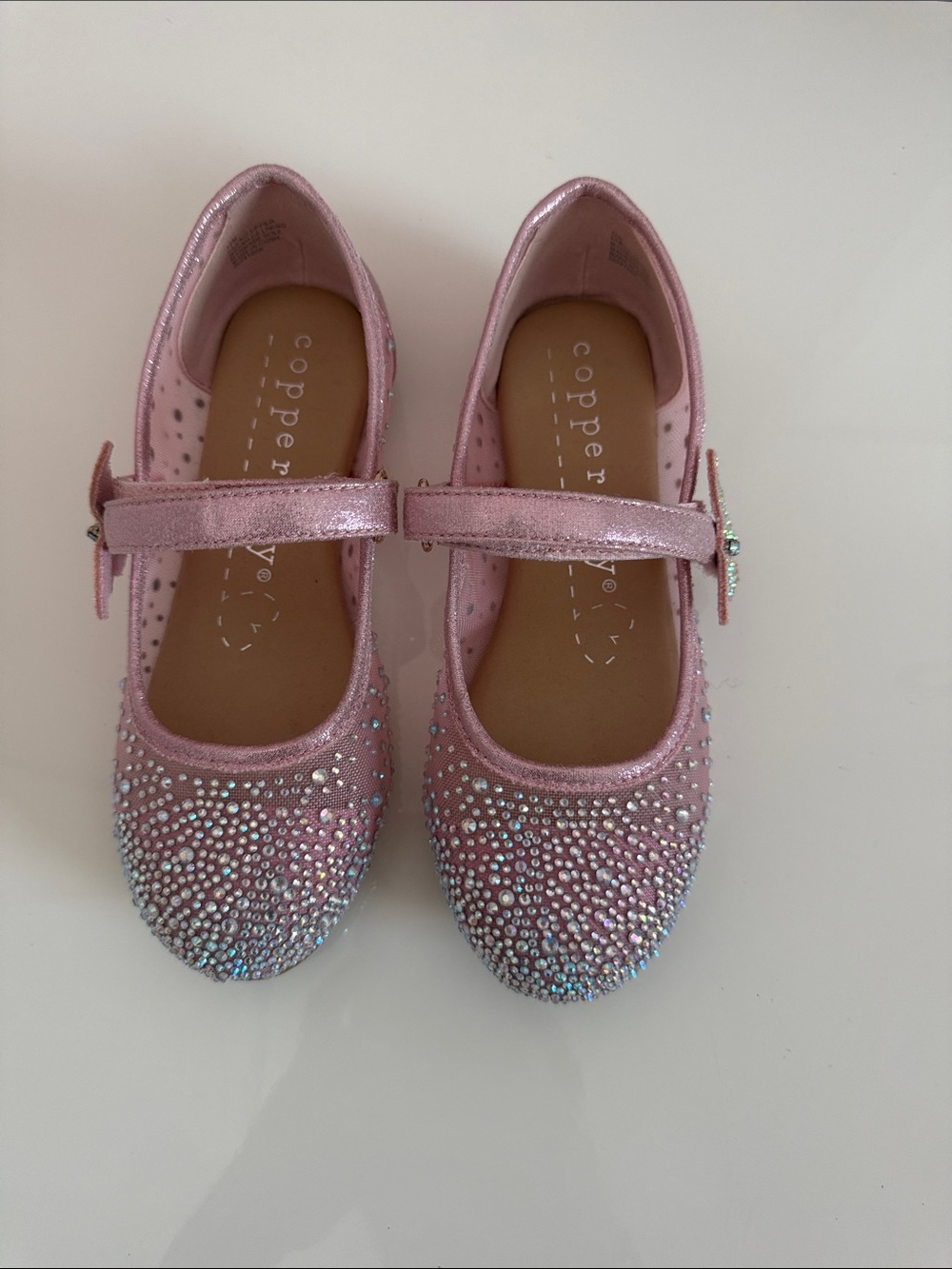 Copper Key Pink Rhinestone Mary Jane Dress Shoes